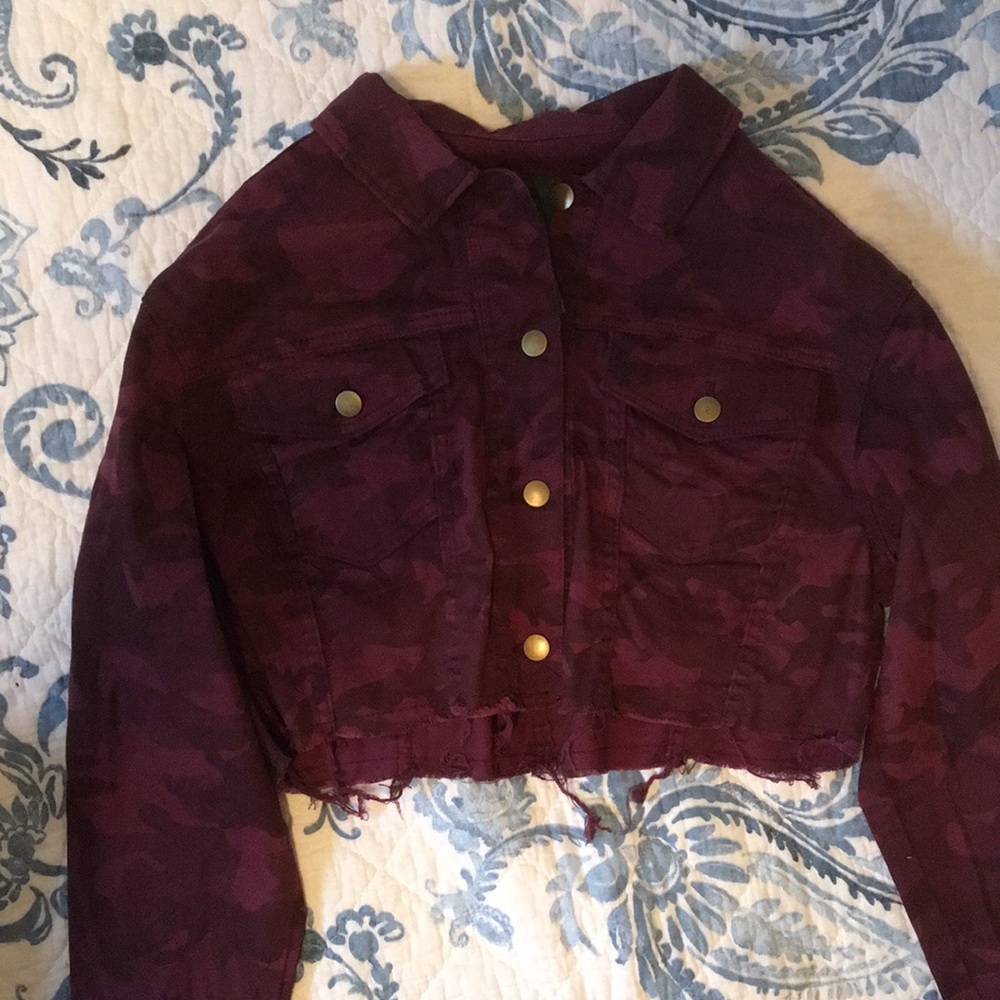 Denim midriff jacket